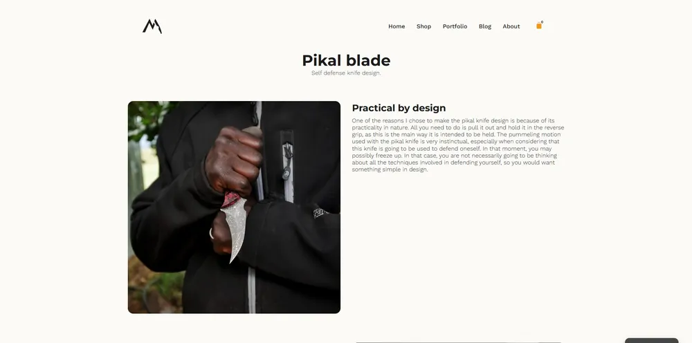 Maluti Knives website screenshot
