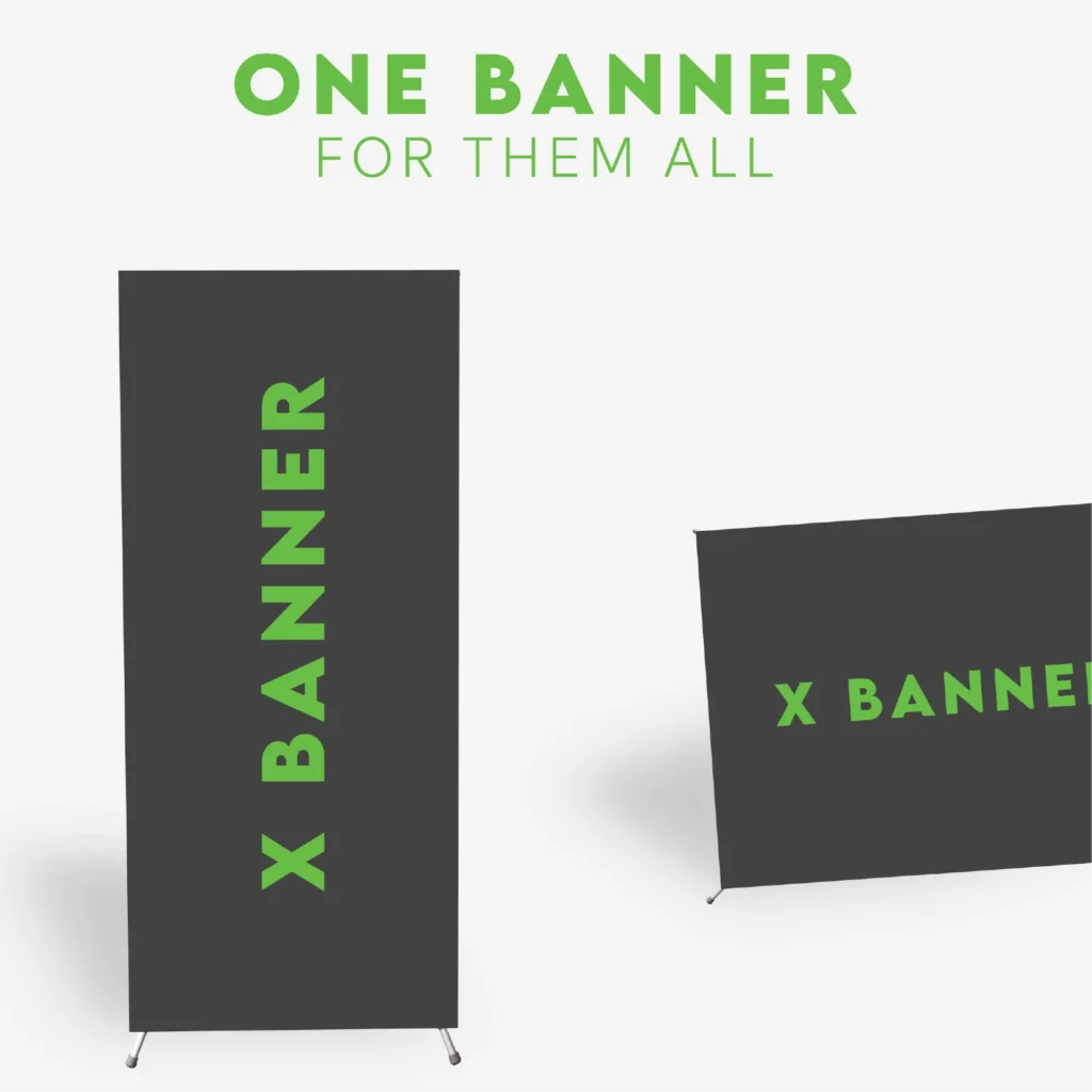 Illustration of two x banners on a white background.